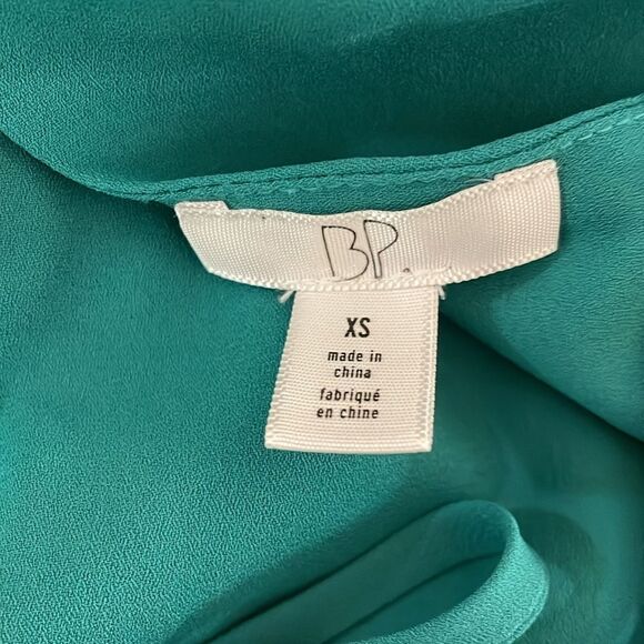 BP teal green spaghetti strap cropped tank top | layered ruffle hem | size XS - Picture 6 of 7